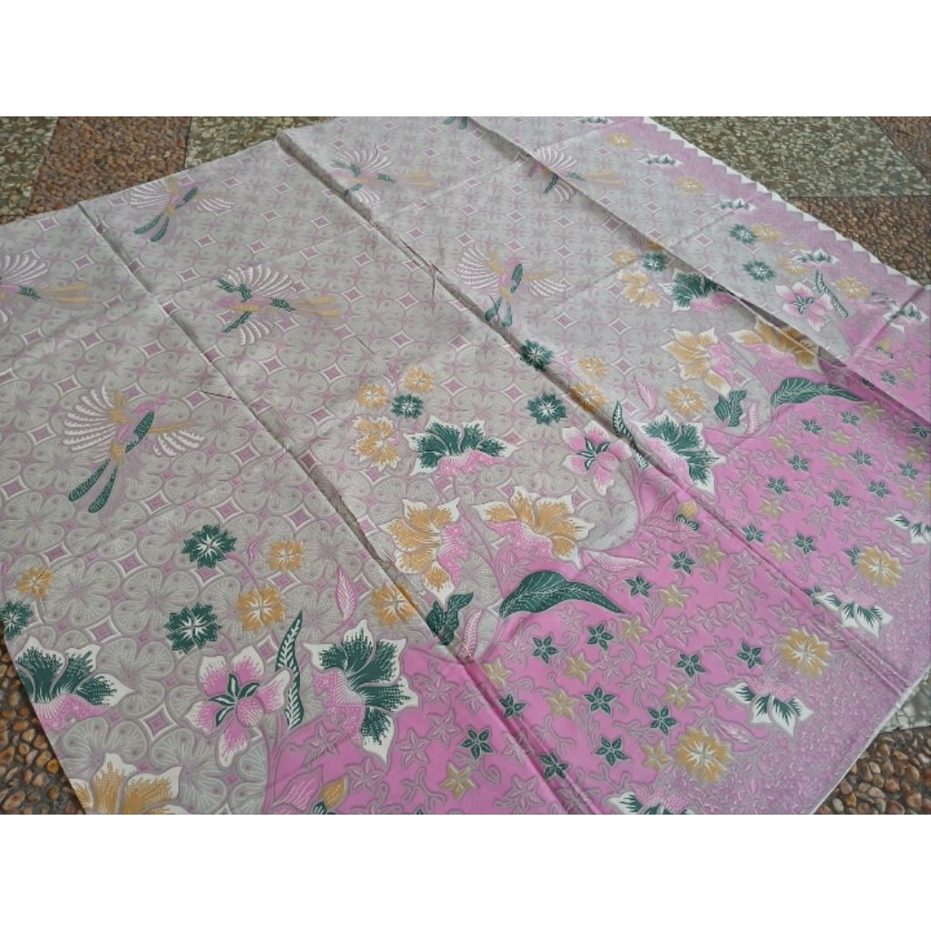 batik motif kawung kupu kain modern warna pink biru tosca merah hijau