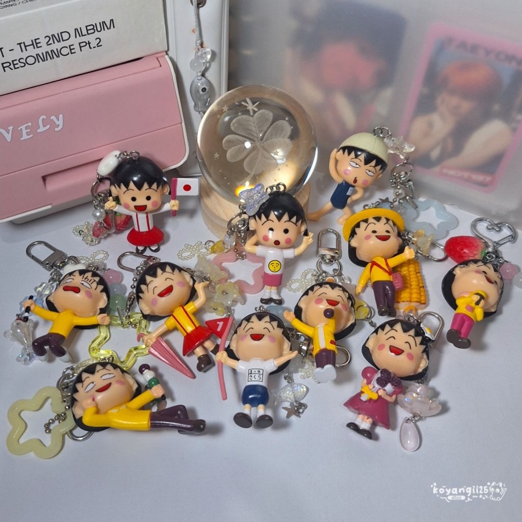 Maruko Chan Beads Keychain | Beads Figure Bag Charm Keychain Japan Characters Girl Maruko