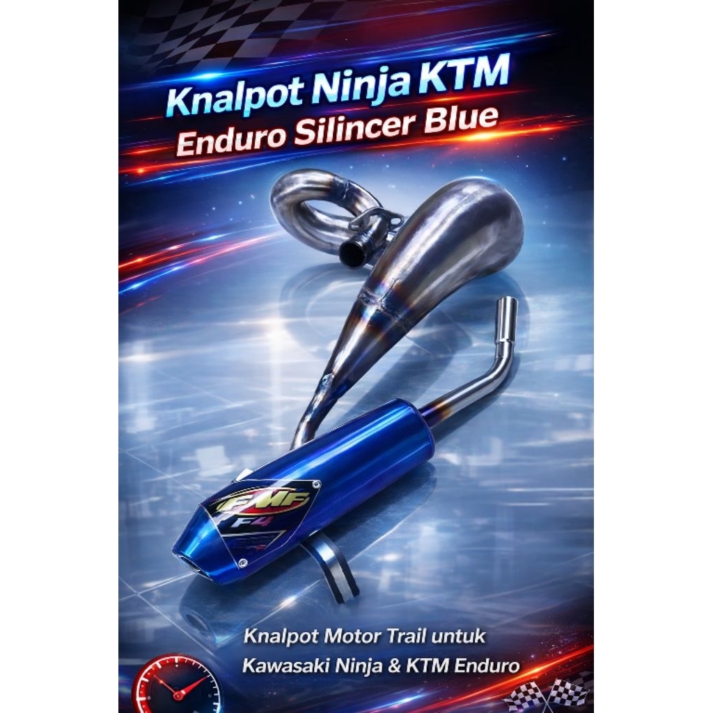 knalpot Ninja Trail KTM Enduro blue galvanis pnp rangka KTM Ninja Yz