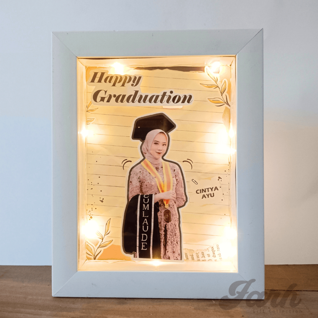 Frame 3D Custom Wisuda | Kado Perpisahan Sekolah / Kampus Graduation Gift, Gift Wisuda Bingkai Foto 