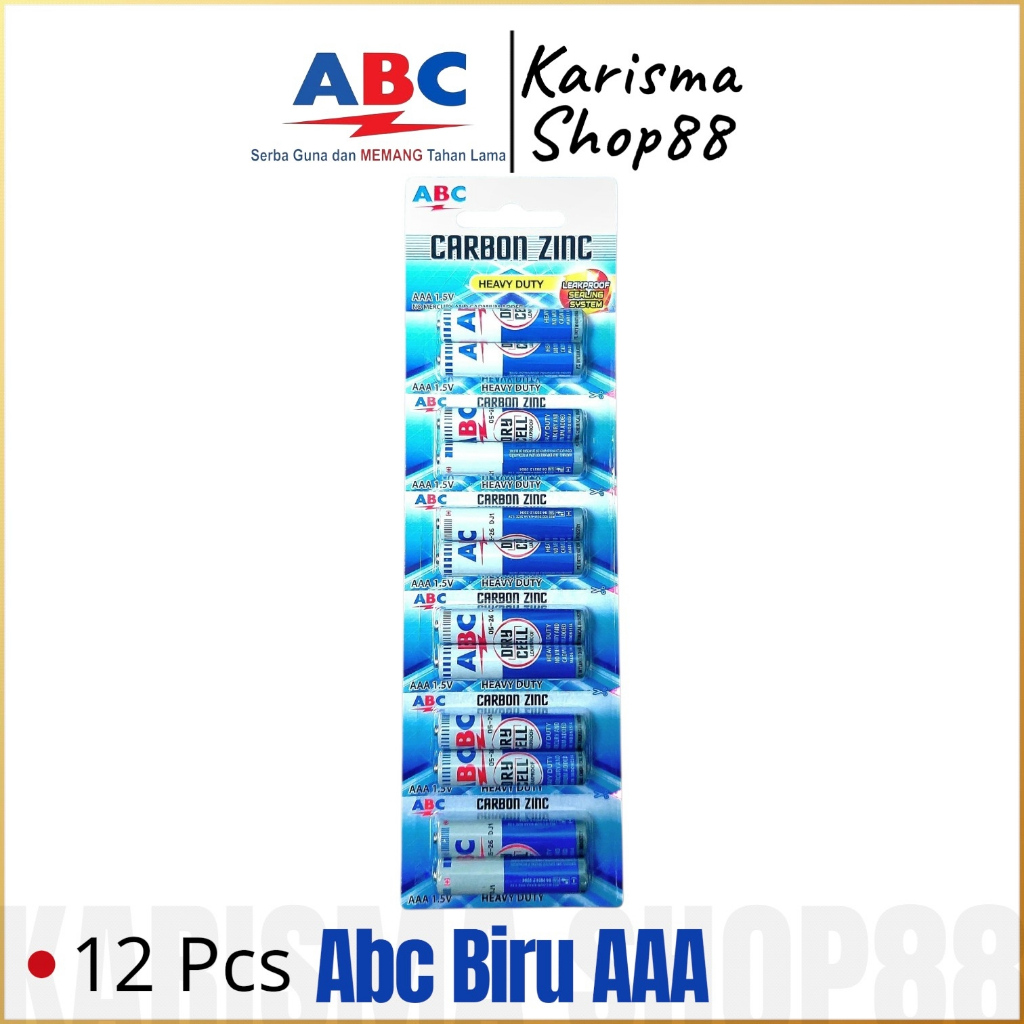 BATERAI ABC REMOTE AAA BIRU ISI 12 PCS/ ABC BIRU A3 1 RENTENG / BATRE REMOT TV
