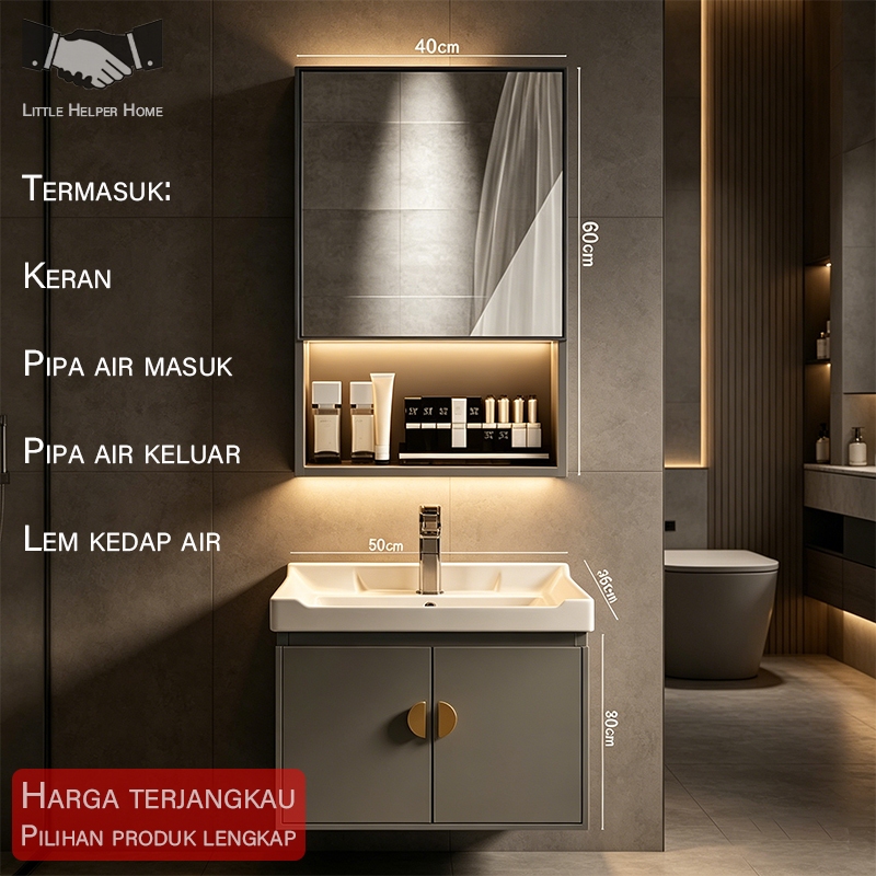 wastafel dinding washtafel kamar mandi set wastafel cuci tangan estetik kabinet wastafel aluminium l