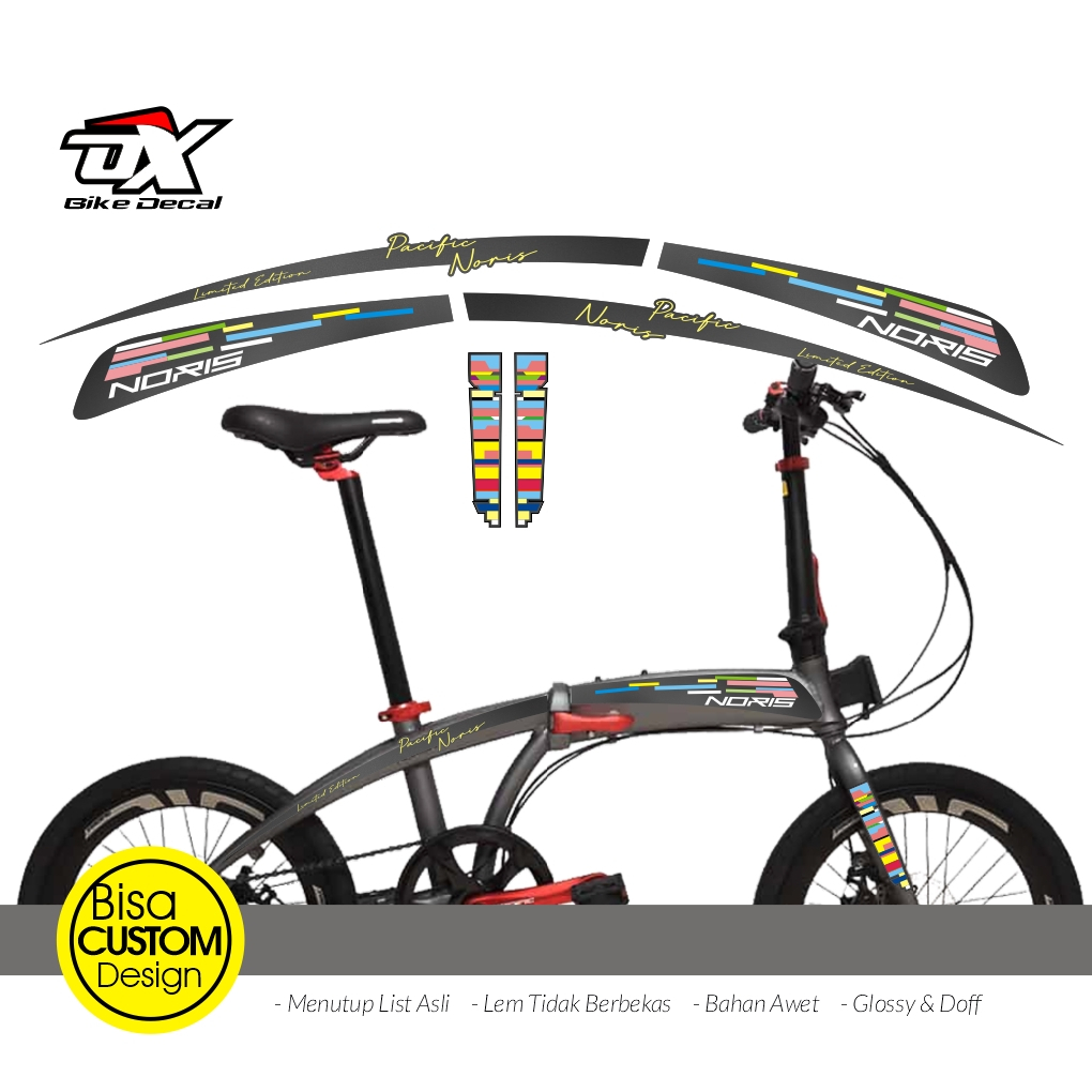 Stiker sepeda lipat pacific noris seri flag 04