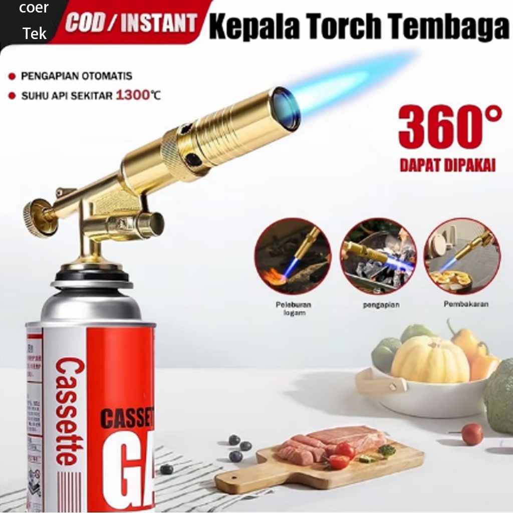 COD Flame Gun  Torch Blow / Pemantik Api Elektrik Torch Kepala Las Manual Kuningan Ricas Dual Api Ke