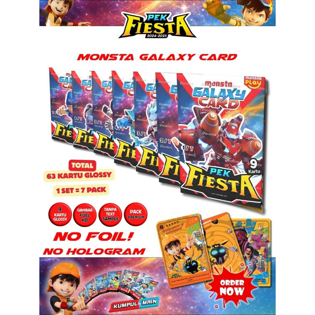 Kartu BoBoiBoy Pek Fiesta isi 9 card