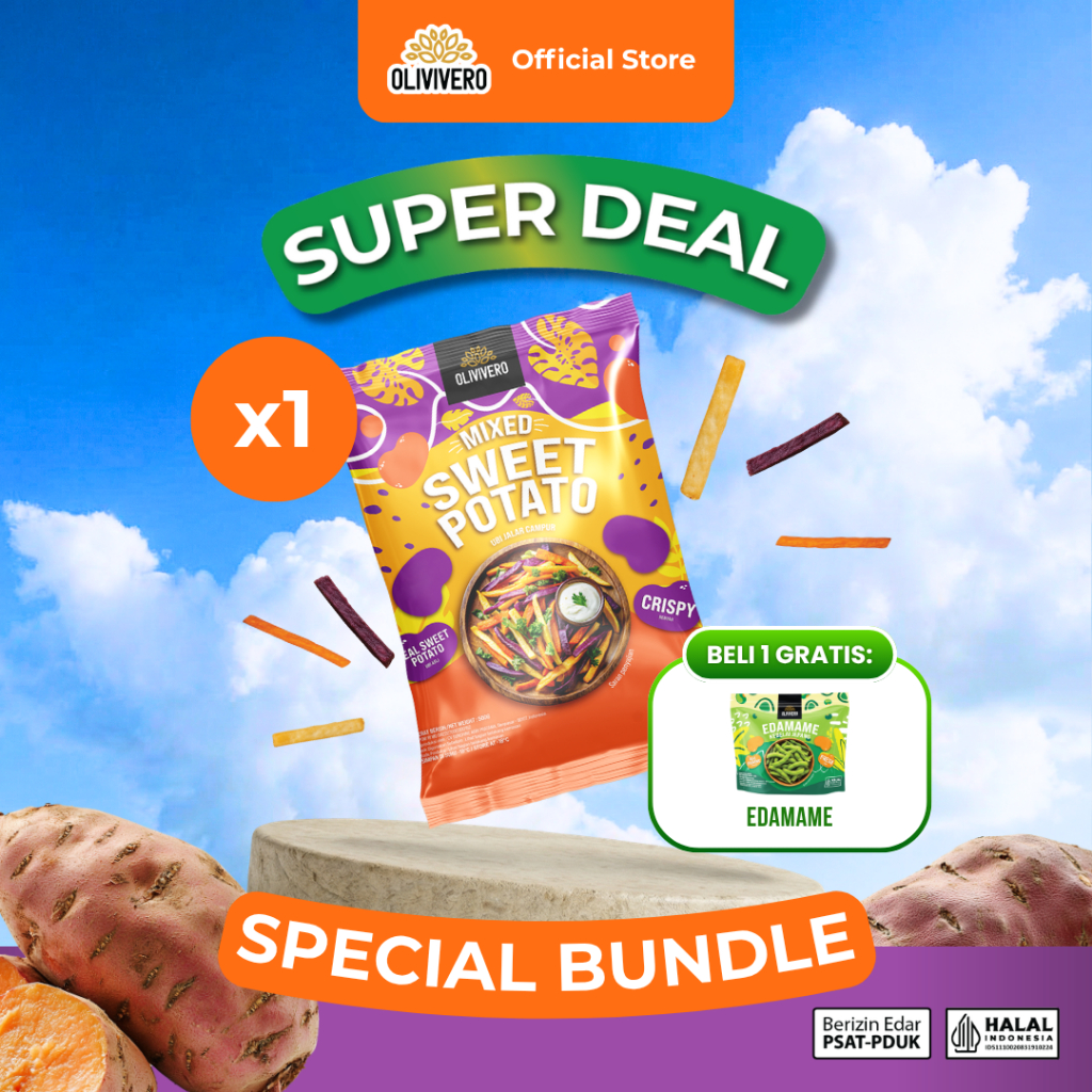 Olivivero Frozen Vegetable Mixed Sweet Potato Edamame 200gr Frozen Food Sehat Praktis Siap Masak Pre