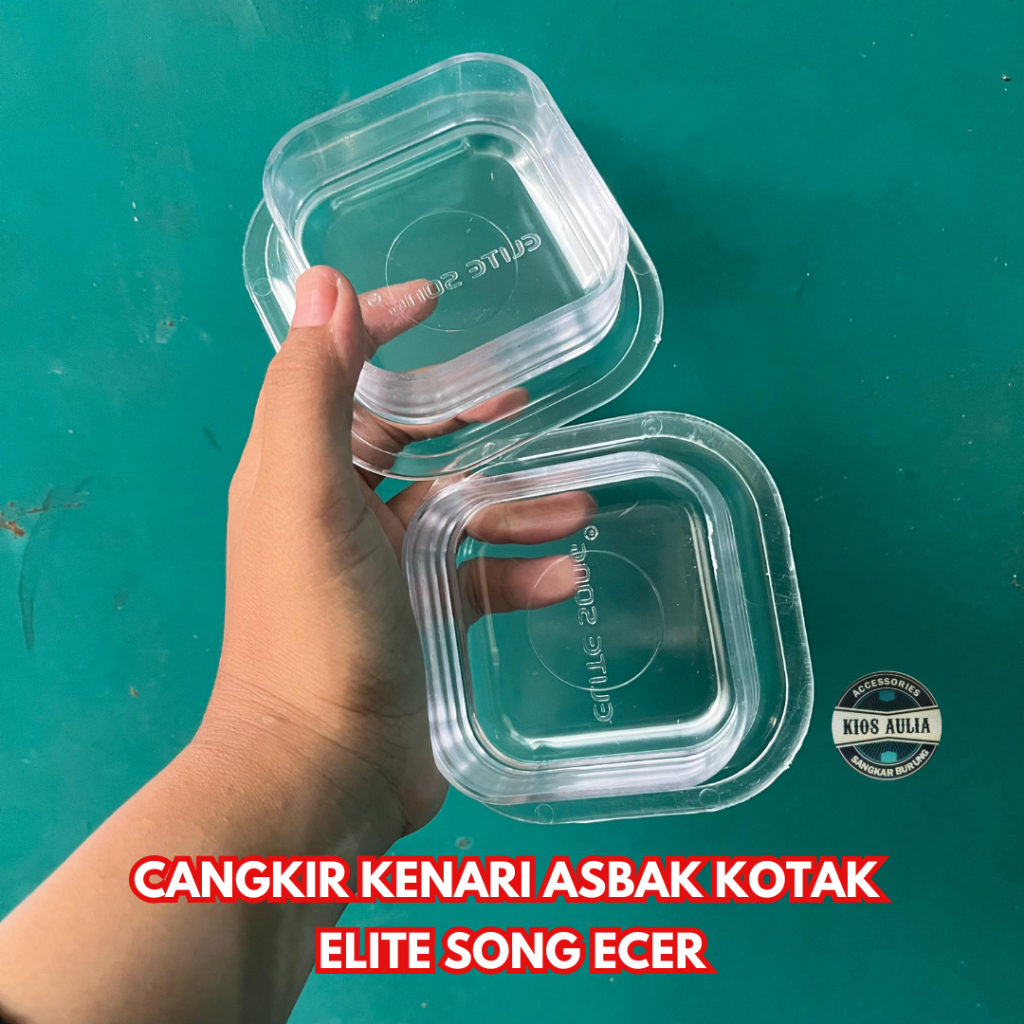1BIJI CEPUK CANGKIR ASBAK KOTAK ELITE SONG WADAH TEMPAT MAKAN MINUM MANDI BURUNG KENARI LOVEBIRD PLE