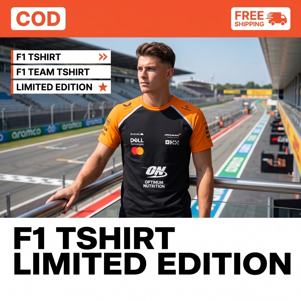 Tshirt McLaren F1 Hitam 2025 Driver Shirt Formula 1