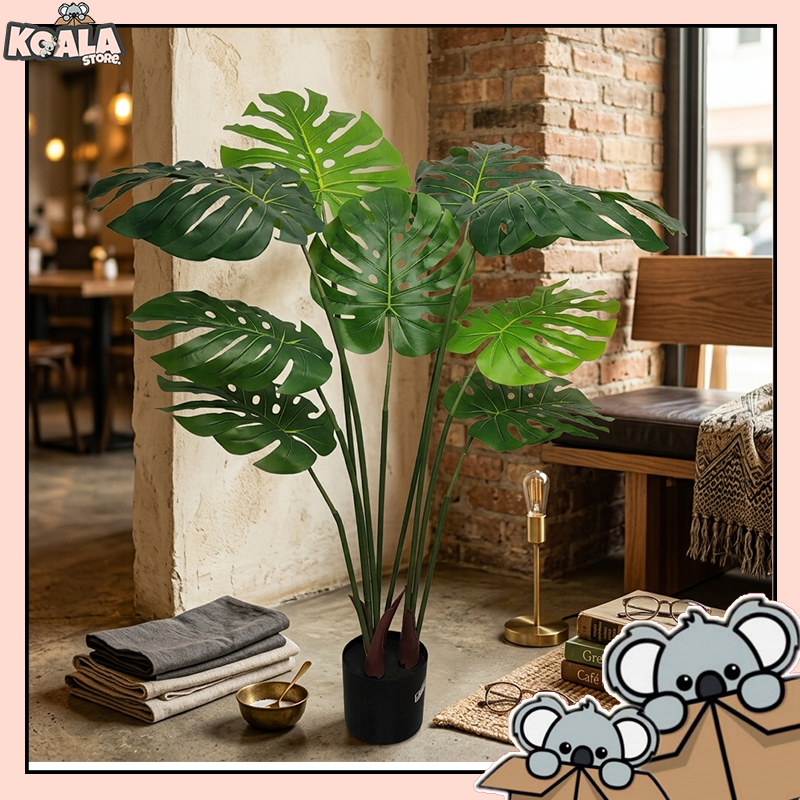 Pohon Monstera Plastik Tinggi 1,2 meter Pohon Artificial Dekorasi Sudut Ruangan KoalaStore PBP127
