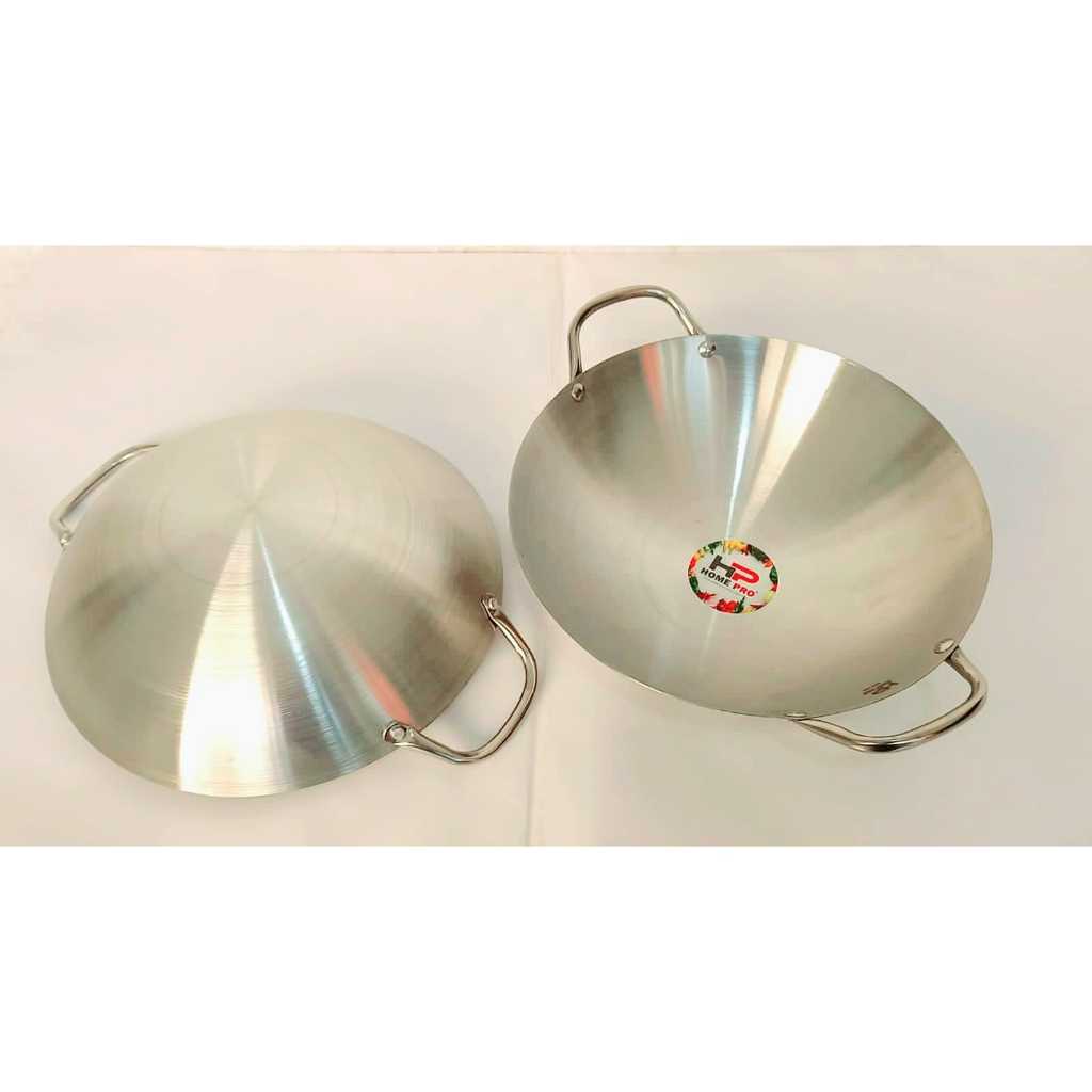 [30CM] Wajan Kuali Penggorengan Stainless Steel Tebal 30 cm Anti Lengket Home Pro / Wajan Kuali Masa