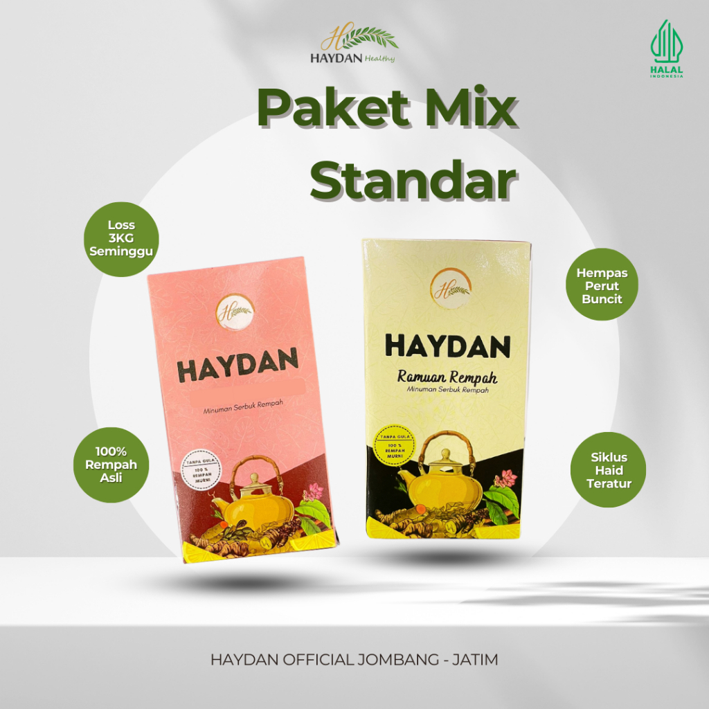 HAYDAN PAKET DOUBLE| PAKET MIX | DIET| PROMIL| HAID LANCAR| KEPUTIHAN| MINUMAN HERBAL