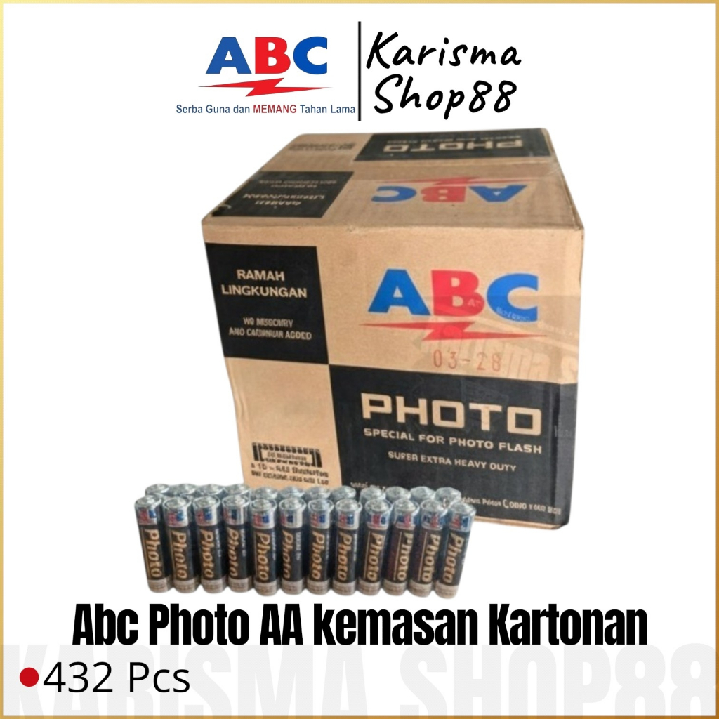 BATERAI ABC PHOTO AA 1 DUS ISI 432 PCS / BATERAI JAM 1 KARTON