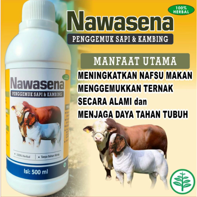 Nawasena 500ml Pengemuk Sapi Nawasena Vitamin B Complex Premix Kambing untuk Nutrisi Harian Sapi dan