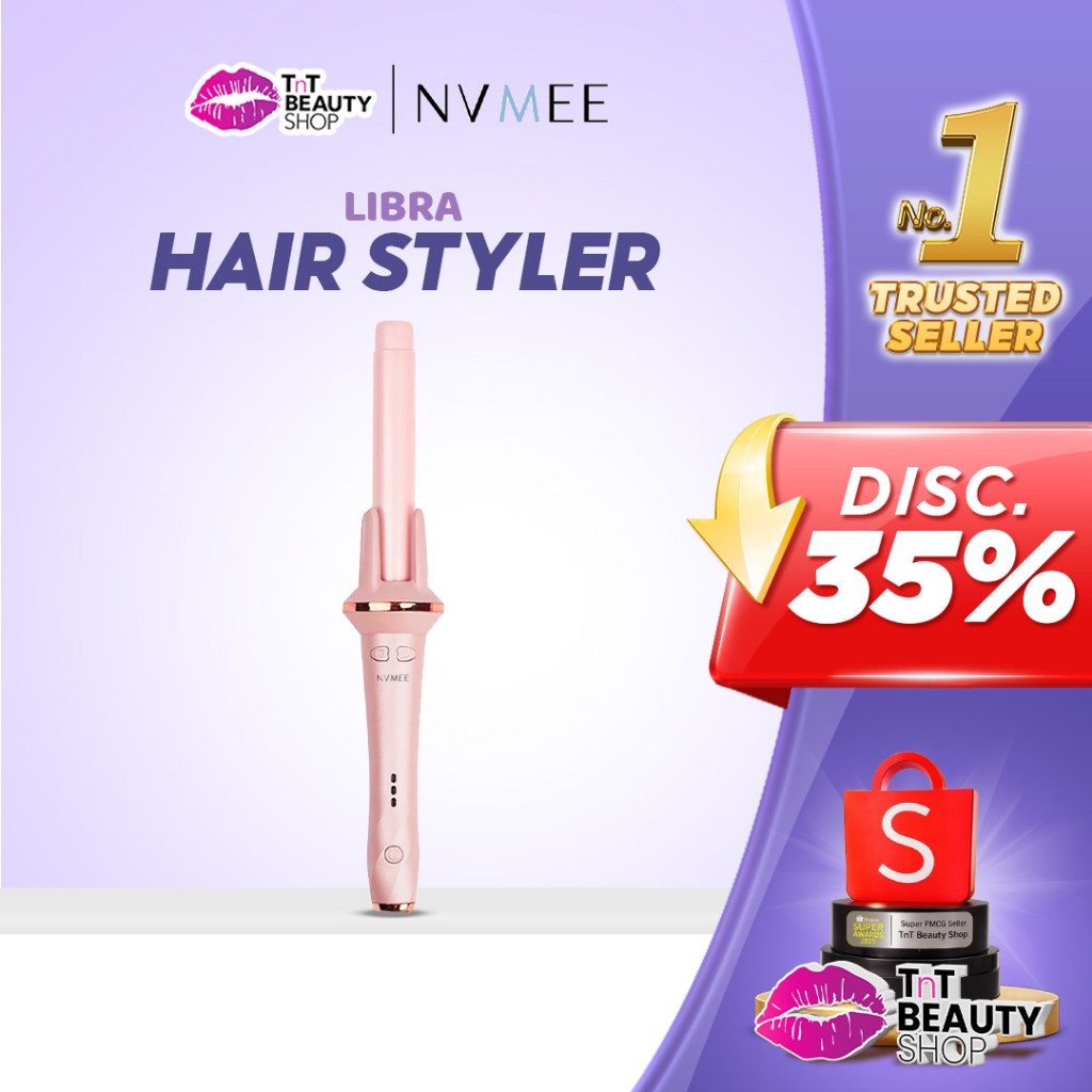 NVMEE Catokan Keriting Keramik Otomatis Libra Pink Hair Styler New Desain Elegant | TnT Beauty Shop