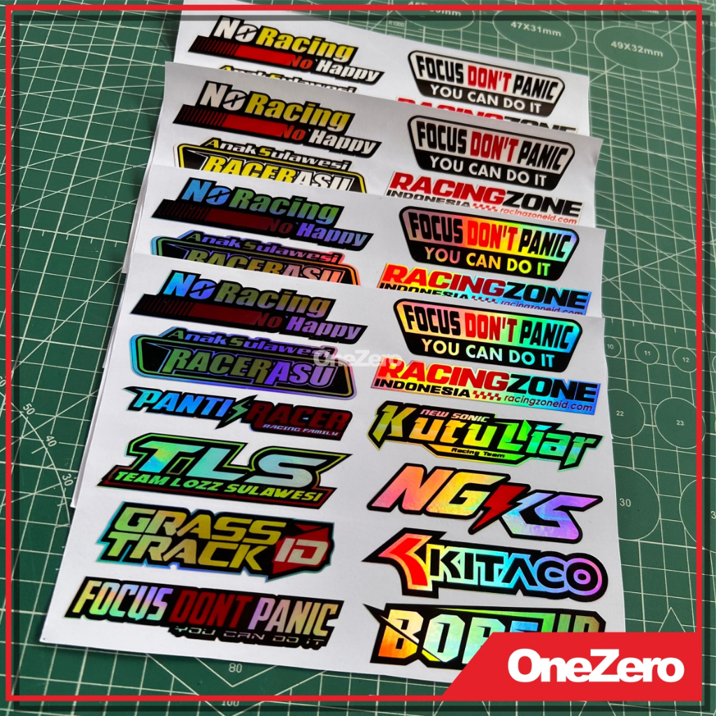 Stiker Pack Sepaket No Racing No Hapy NGKS Bore Up Grass Track | Sticker Sudah Terpotong Tinggal Tem