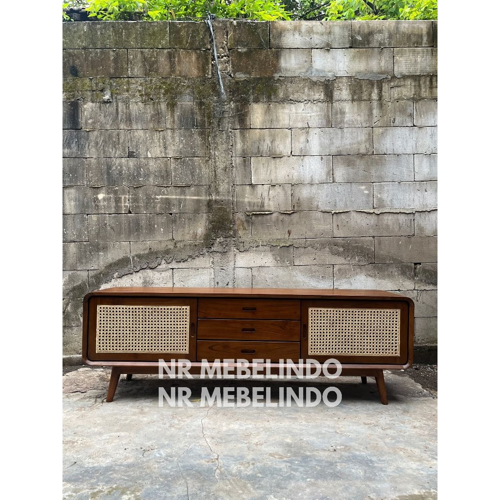 Bufet Tv Rotan Minimalis kayu jati Bufet Tv Retro kayu jati Bufet Tv Rotan Jati Bufet Tv minimalis k