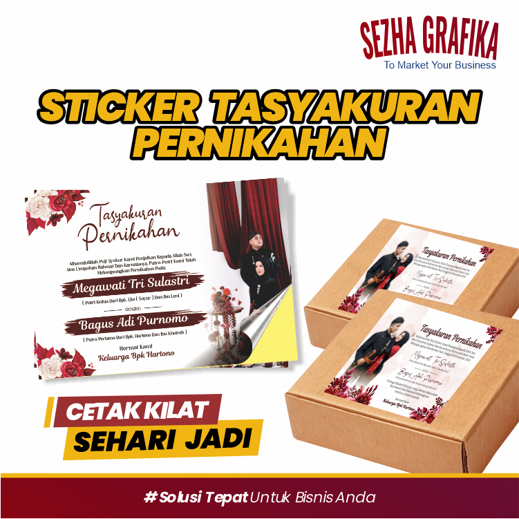 Stiker Tasyakuran Pernikahan - Walimahan Undu Mantu / Label Nasi Kotak Pernikahan