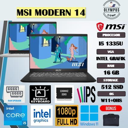 MSI MODERN 14 I5 1334 16GB 512GB W11+OHS 14.0FHD IPS