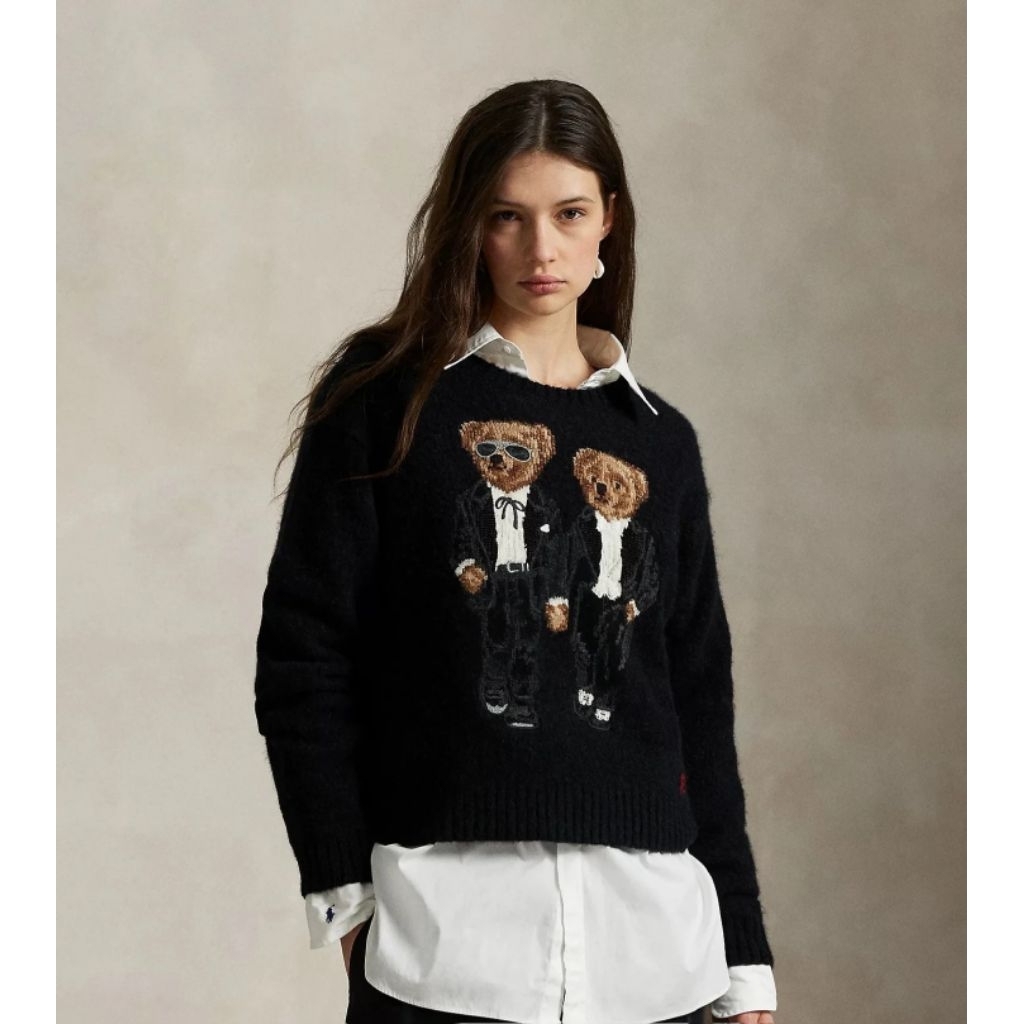 Polo Ralph Laurent Bear Knitting Crewneck Sweater Couple Bear Unisex Man Woman