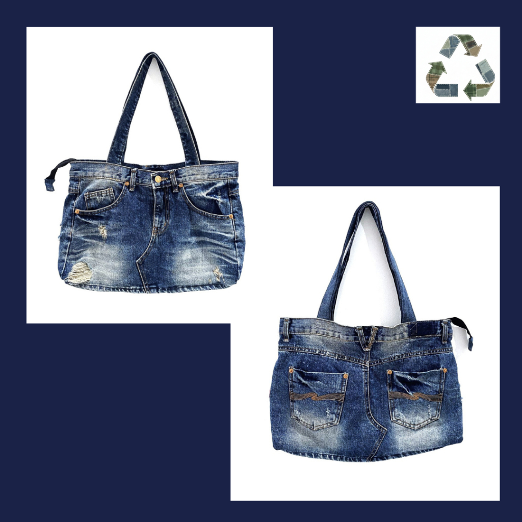 Upcycle || Totebag Jeans, Totebag Denim, Tas Wanita Unik