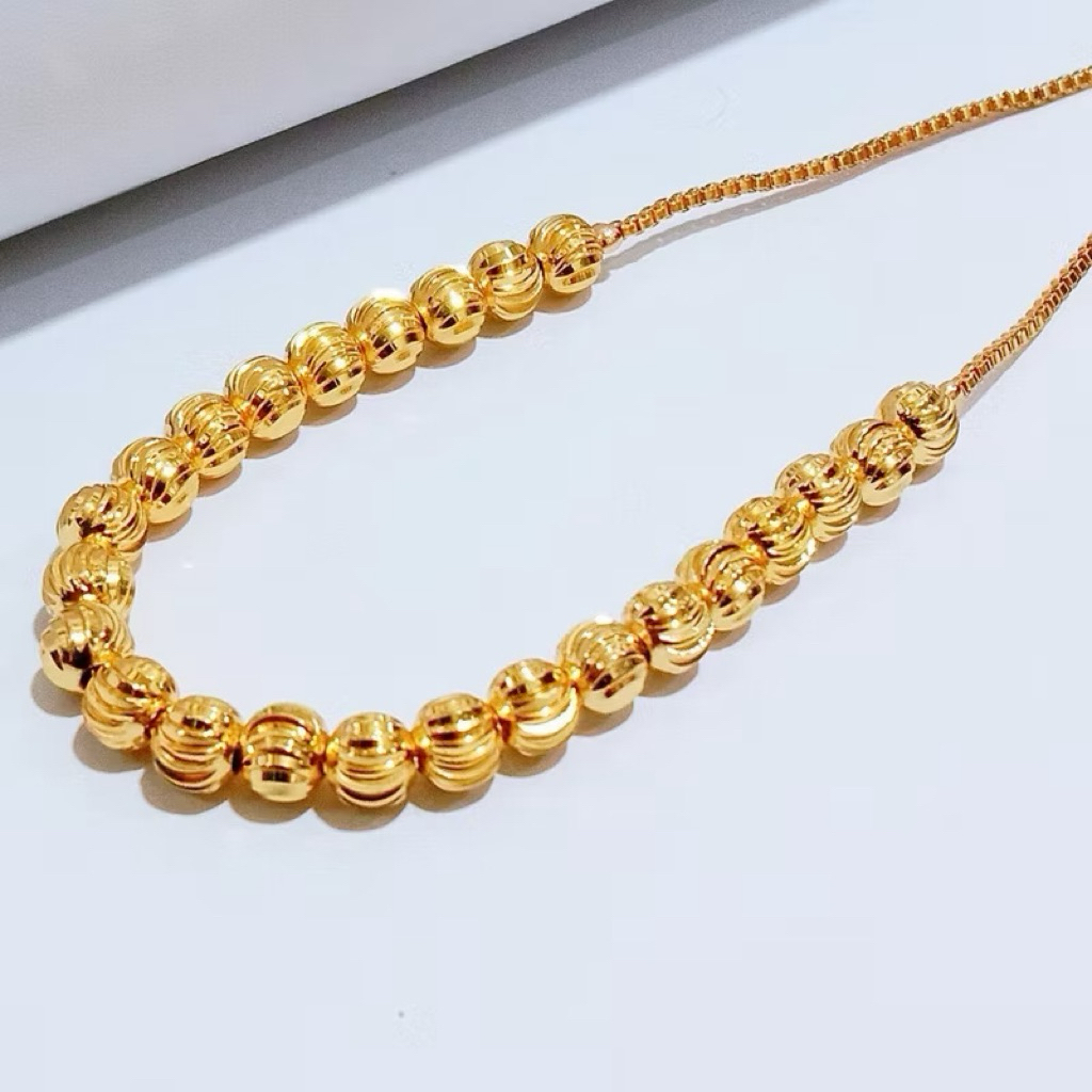 GELANG TANGAN TITANIUM SERUT BIJI LADA GOLD TAHAN LAMA