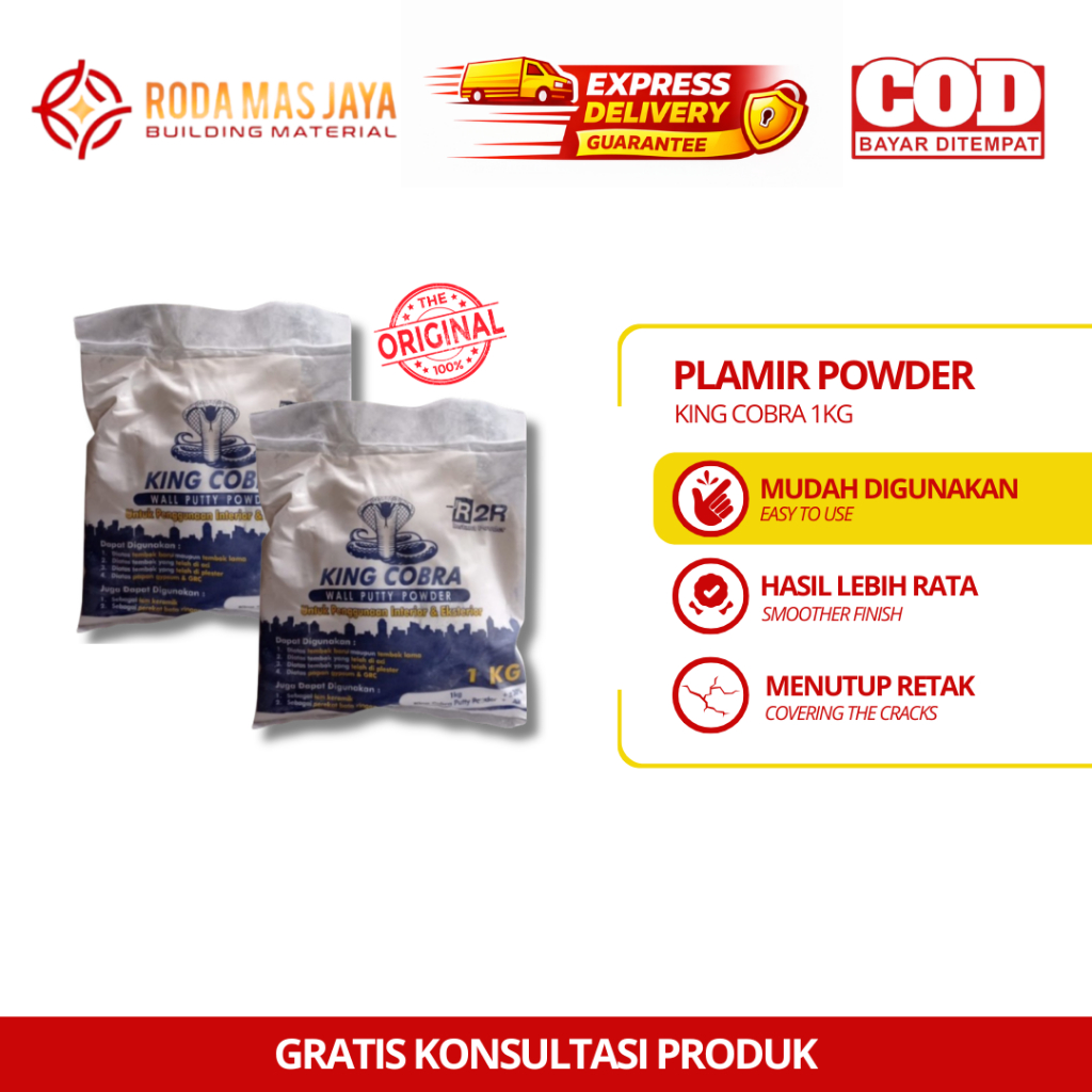 Plamir Tembok/Dempul/Wall Filler merk King Cobra @ 1kg