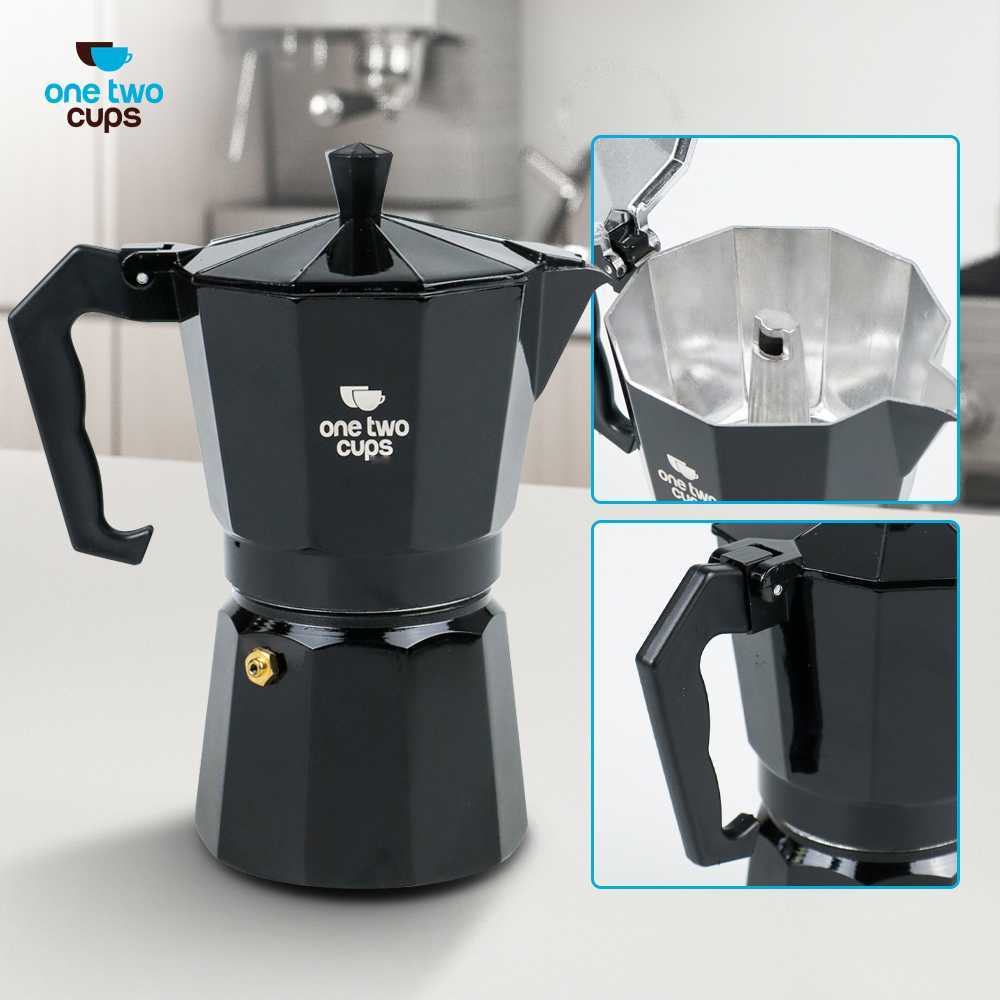 Teko Moka Pot Kopi Espresso Maker Stovetop Alat Seduh Manual Brew Kompor Api Listrik Aluminium 6 Cup
