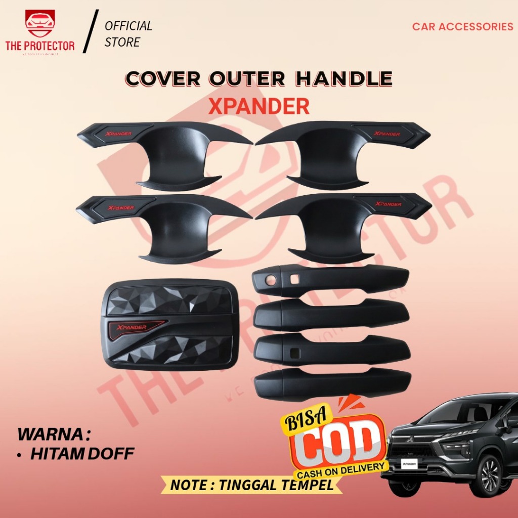 XPANDER Paket Cover Outer Handle Tank Cover HITAM CARBON Aksesoris Mobil Pegangan Pintu