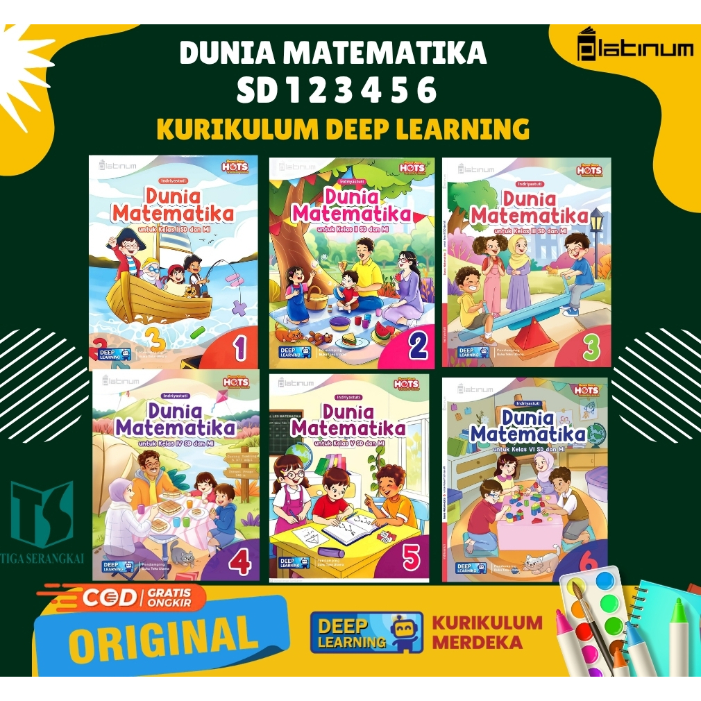 Platinum - Dunia Matematika Kelas 1 2 3 4 5 6 SD  Kurikulum Deep Learning / Buku Matematika SD Plati