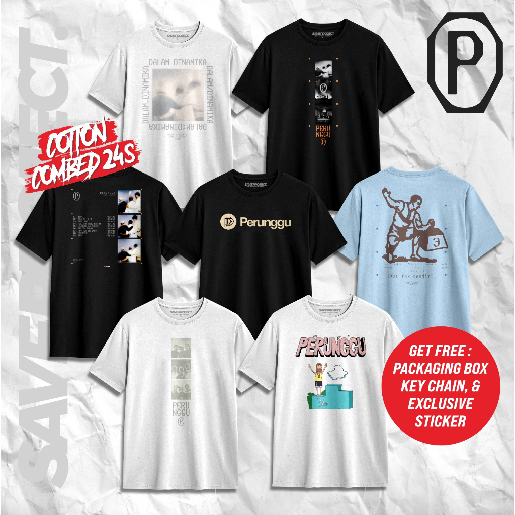 SAVE. Project | T-Shirt Perunggu Band "Series 6" | Kaos Perunggu Band | Band Perunggu Merch | Kaos