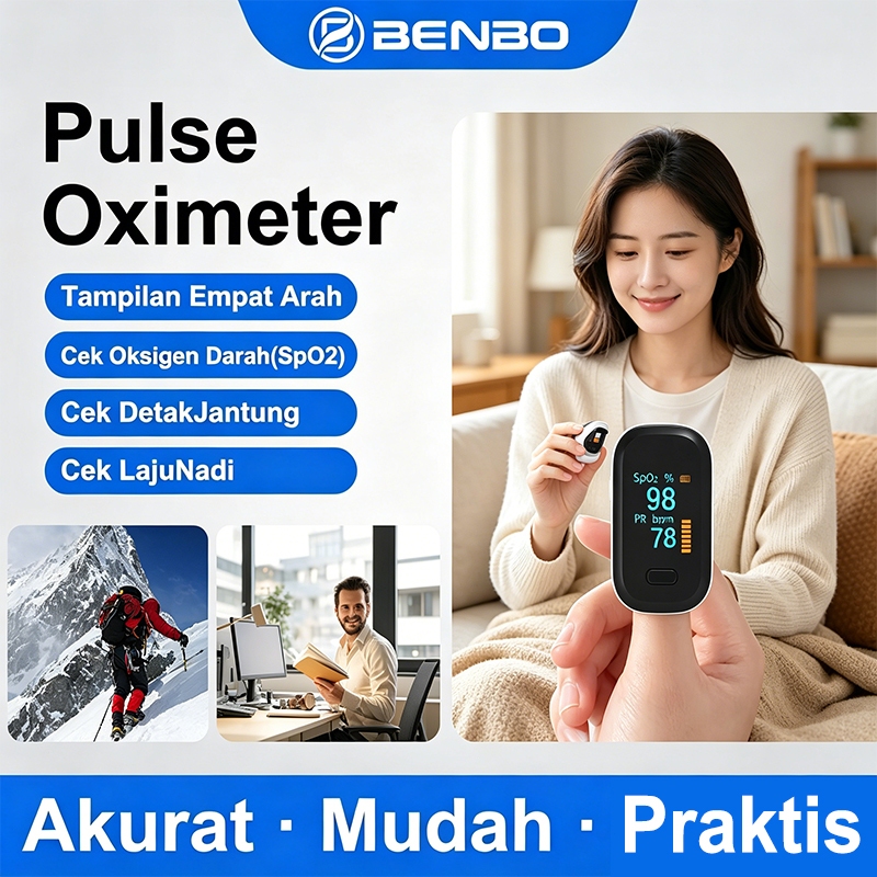 Oximeter Tipe Penjepit Jari / Alat Pengukur Saturasi Oksigen dan Detak Jantung