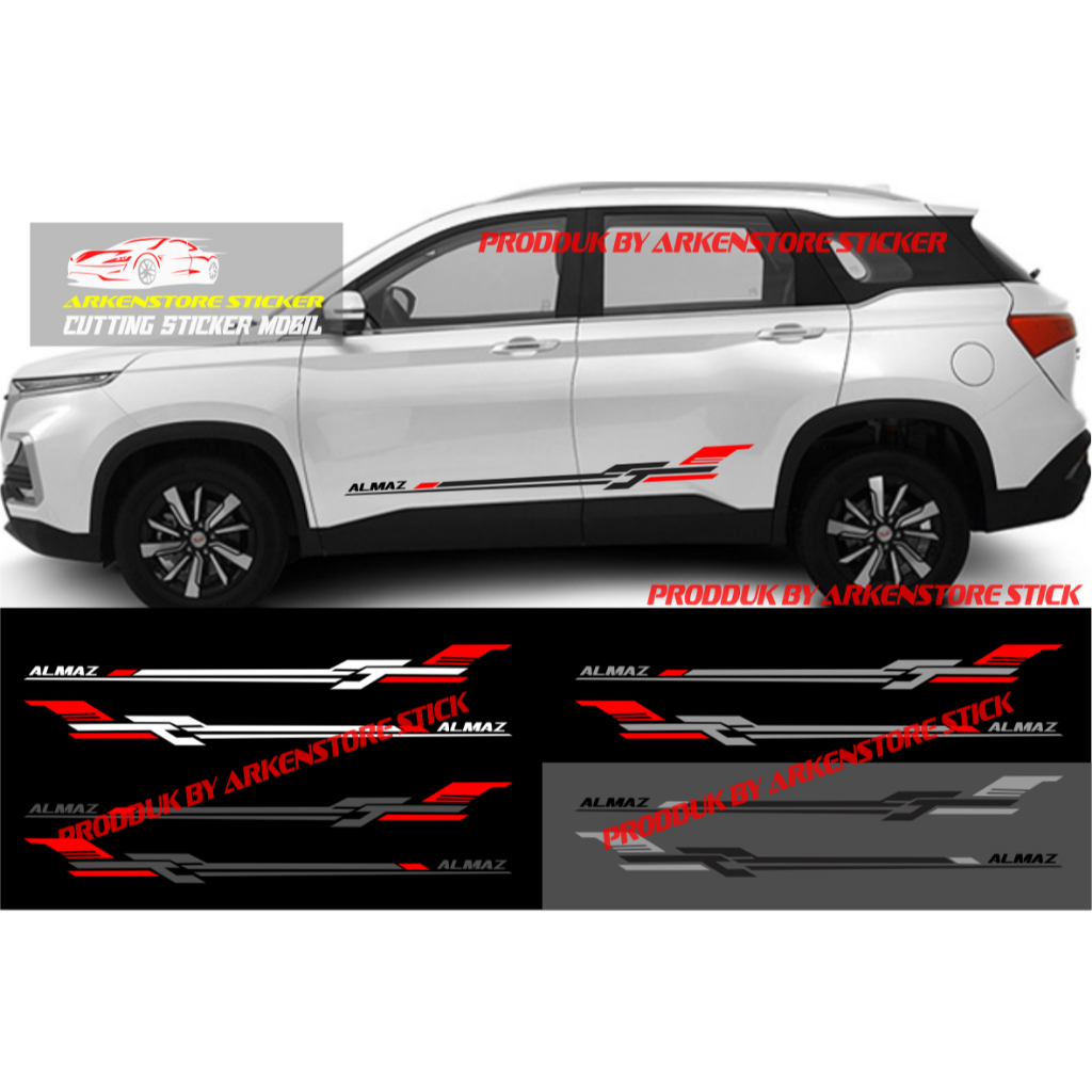 Stiker mobil almaz sticker cutting stiker list sporty mobil wuling almaz