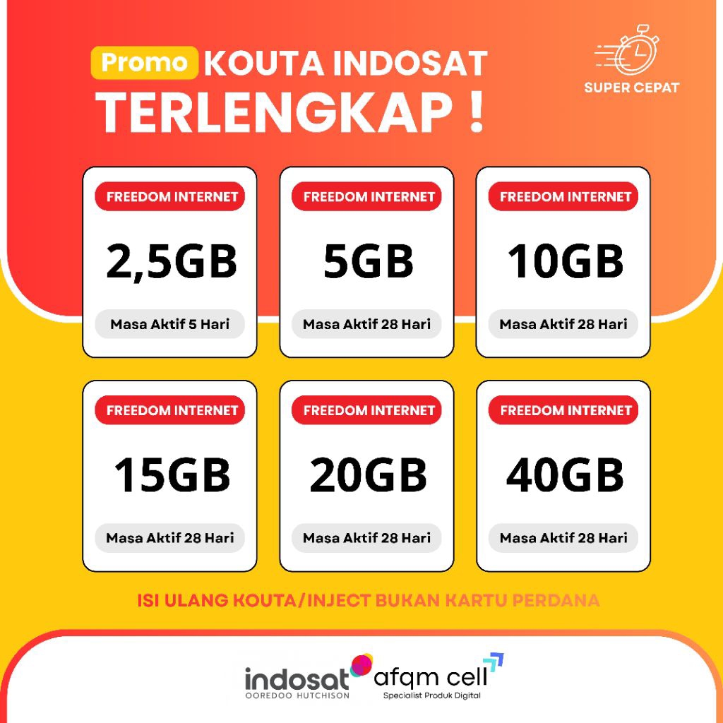 PROMO Isi Ulang Kouta Paket Data Murah Indosat Freedom Internet Combo