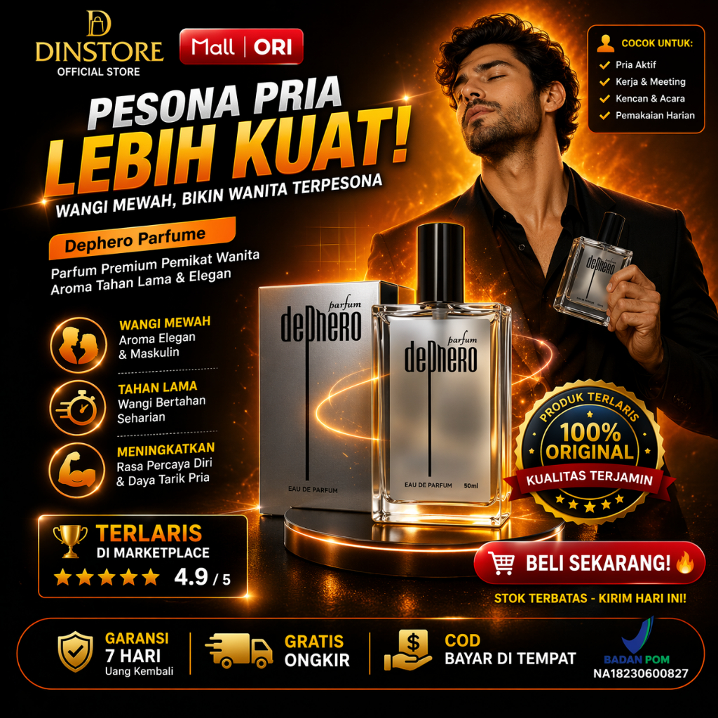 Dephero Parfum Minyak Wangi Pria Tahan Lama Pemikat Hati Perangsang Wanita Isi 50 ml Halal & BPOM