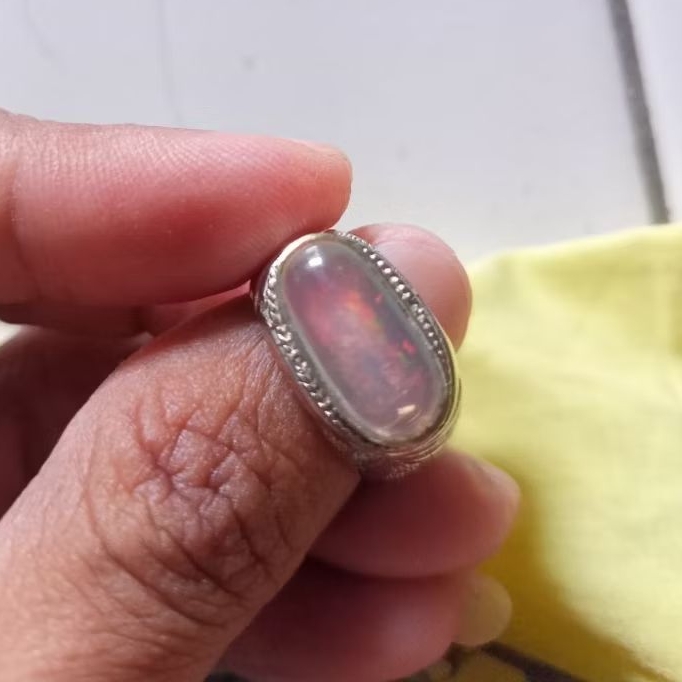 Batu Cincin Akik Permata Natural Opal Kalimaya Kristal Banten