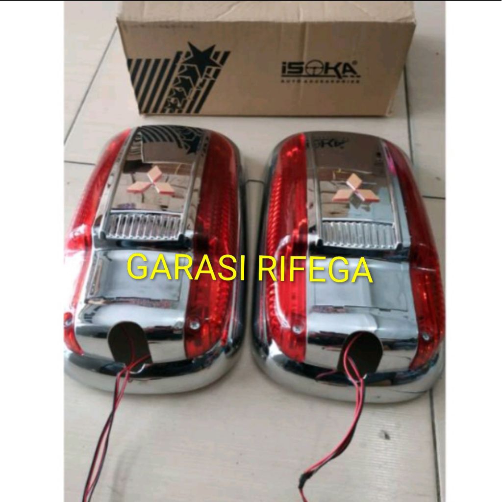 COVER LAMPU SPION VARIASI UNTUK MOBIL MITSUBISHI CANTER (merah/biru)
