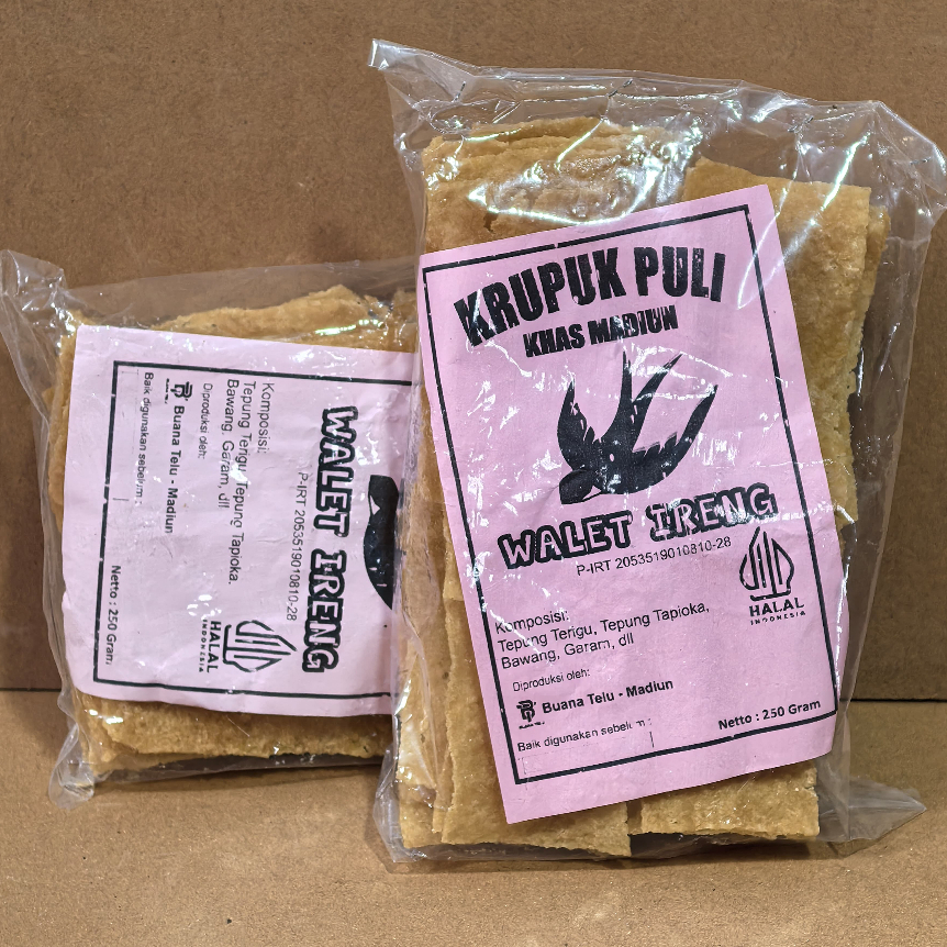 KRUPUK GENDAR PULI [ 250 GRAM ] KERUPUK MENTAH ( CAP WALET IRENG )