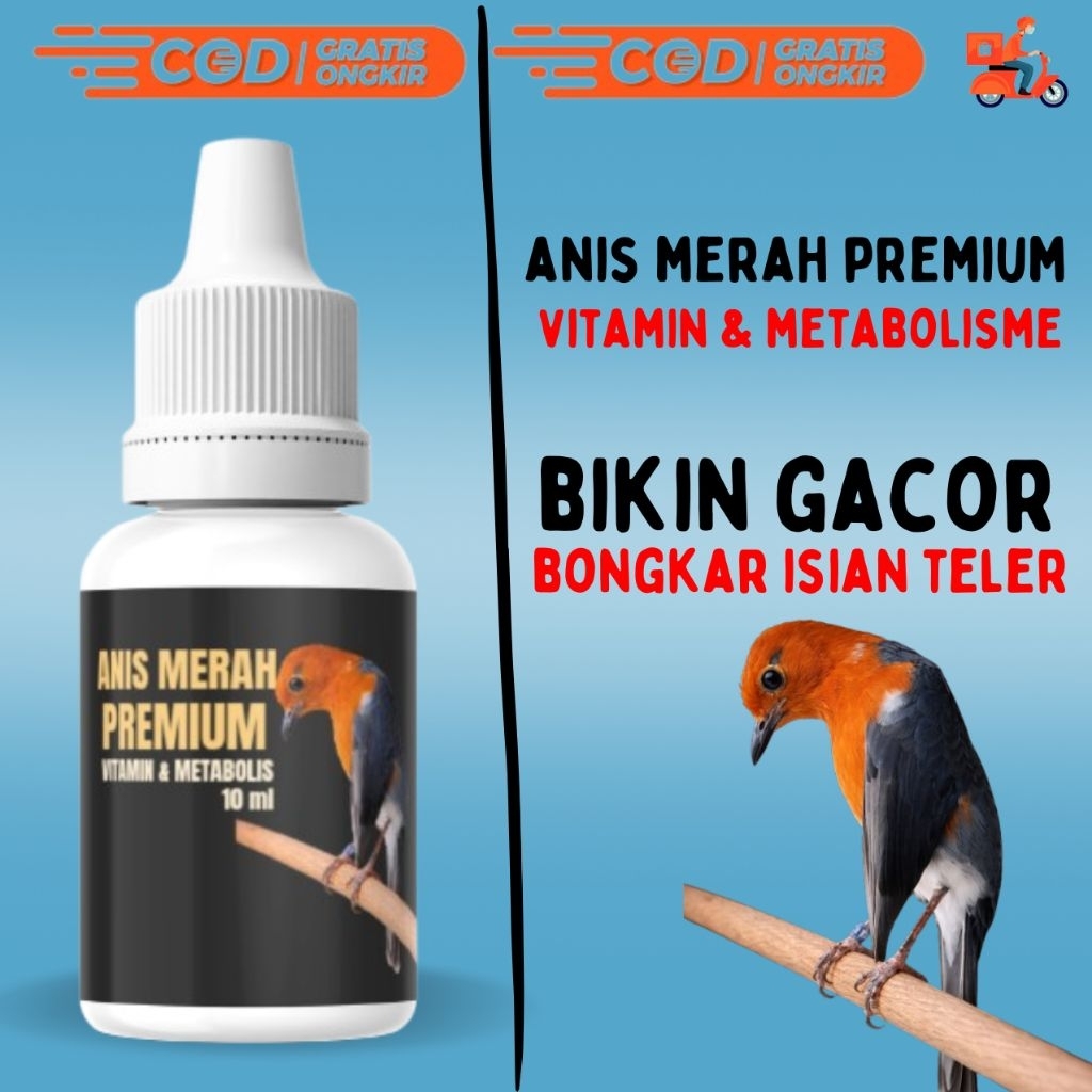 ANIS MERAH PREMIUM VITAMIN DAN METABOLISME BURUNG KICAU 10 ML - Vitamin burung premium gacor ngeroll
