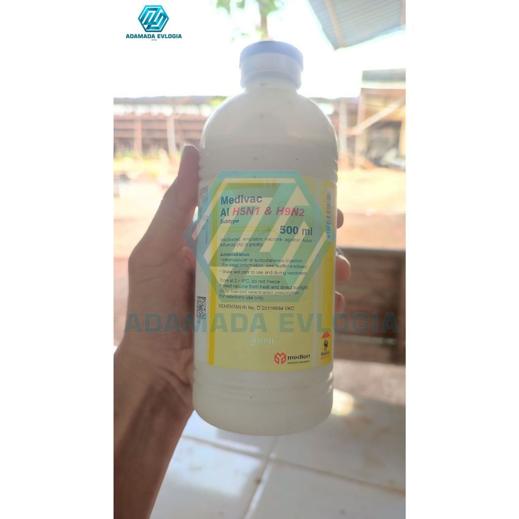 Medivac AI H5N1 & H9N2 500ml Vaksin Flu Burung Ayam | Perlindungan Ganda Anti Avian Influenza Ternak