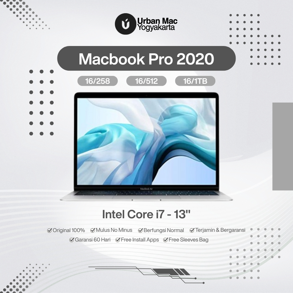 Macbook Pro 2020 Intel Core i7 13 inch Second Like New Mulus Garansi 60 Hari Urban Mac Store Yogyaka