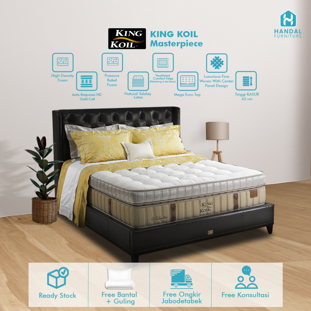 Kasur Springbed King Koil Masterpiece 100x200, 120x200, 160x200, 180x200, 200x200 Pocket Latex Anti 