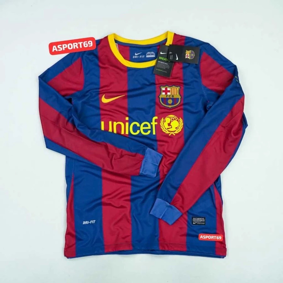 ASPORT RETRO BARCA HOME 2010 2011 LONG SLEEVE RETRO BARCELONA 10 11