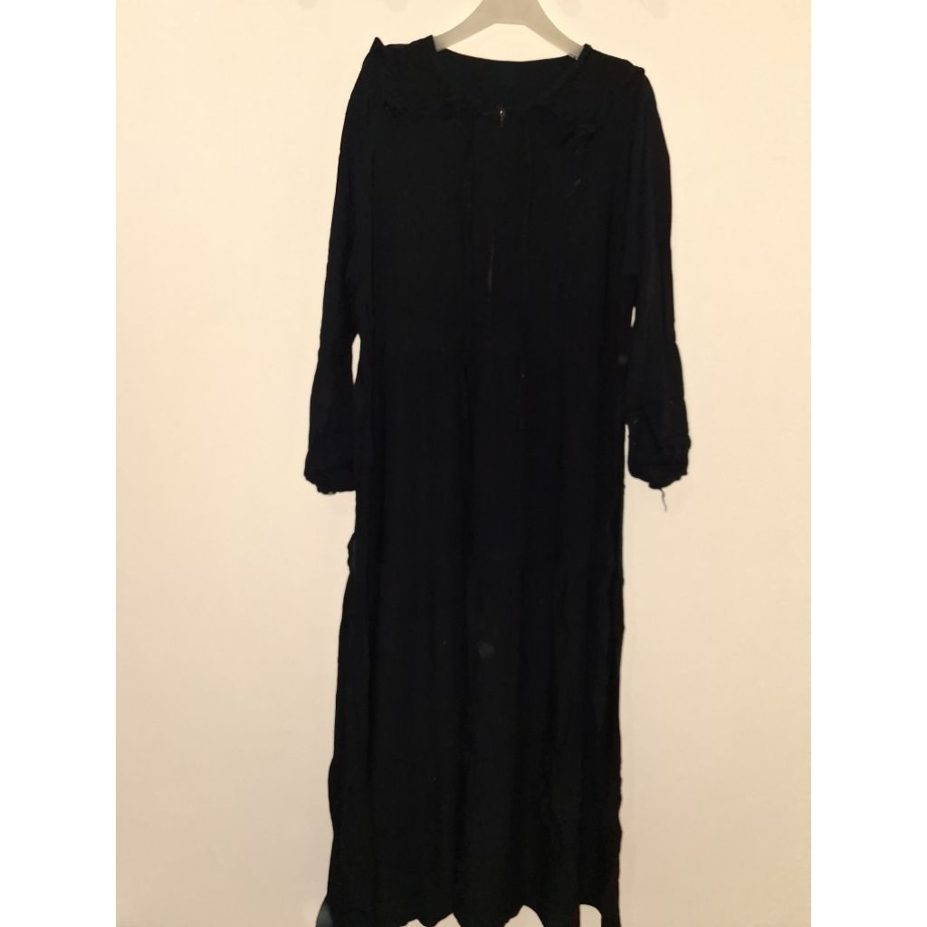 gamis rayon hitam polos
