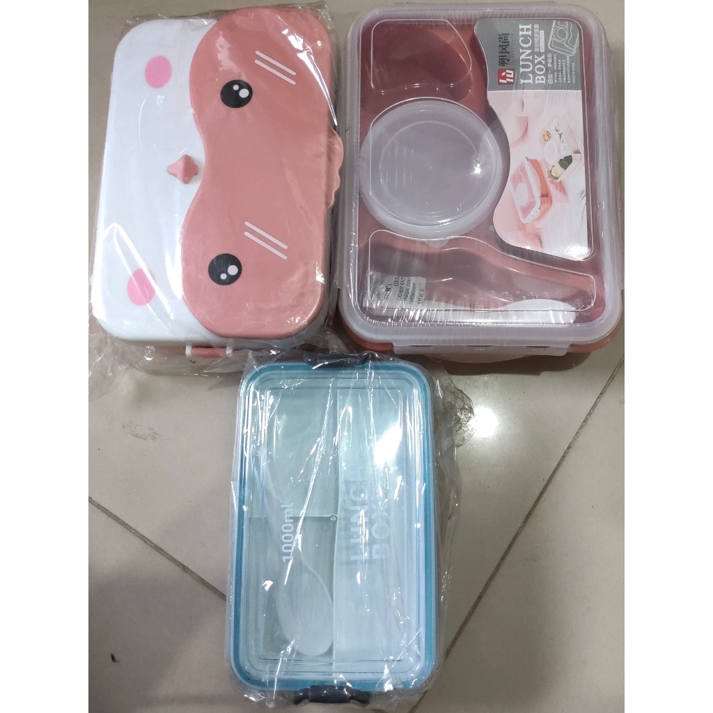 Kotak makan 3 sekat kotak bekal bahan plastik 3 sekat