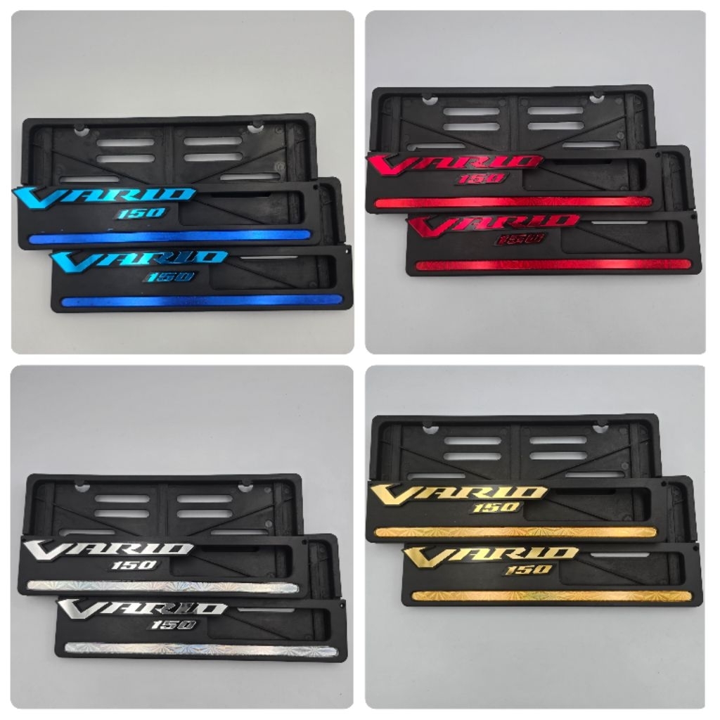 Dudukan Plat Nomor Motor List Warna Plus Emblem Akrilik Vario 150 Universal Semua Motor