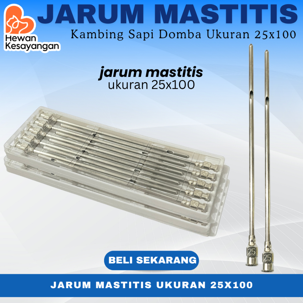 Jarum Suntik Tumpul Reusable Untuk Pengobatan Suntik Mastitis Sapi Kambing Domba 25x100