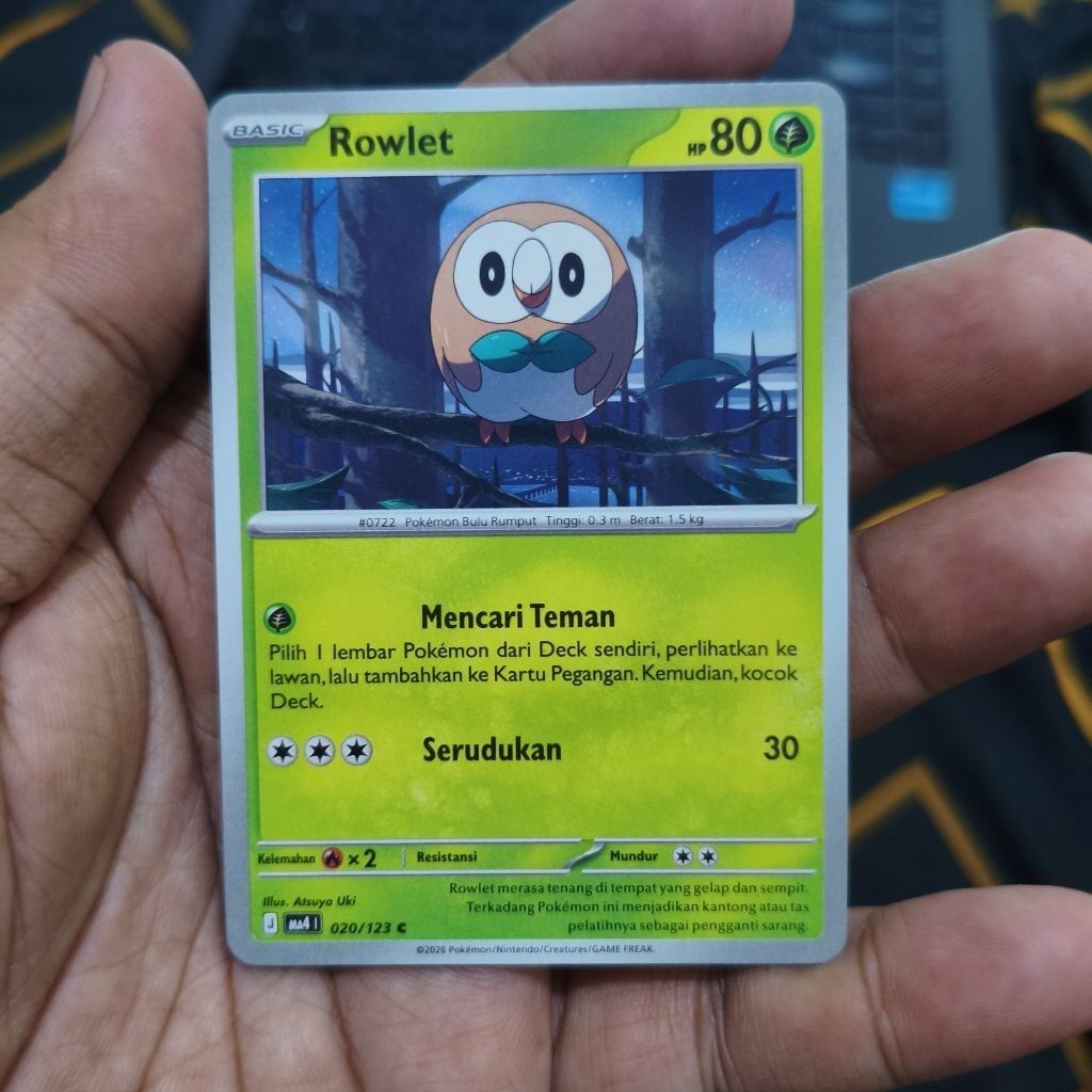 rowlet ledakan peniada - tcg pokemon / kartu pokemon