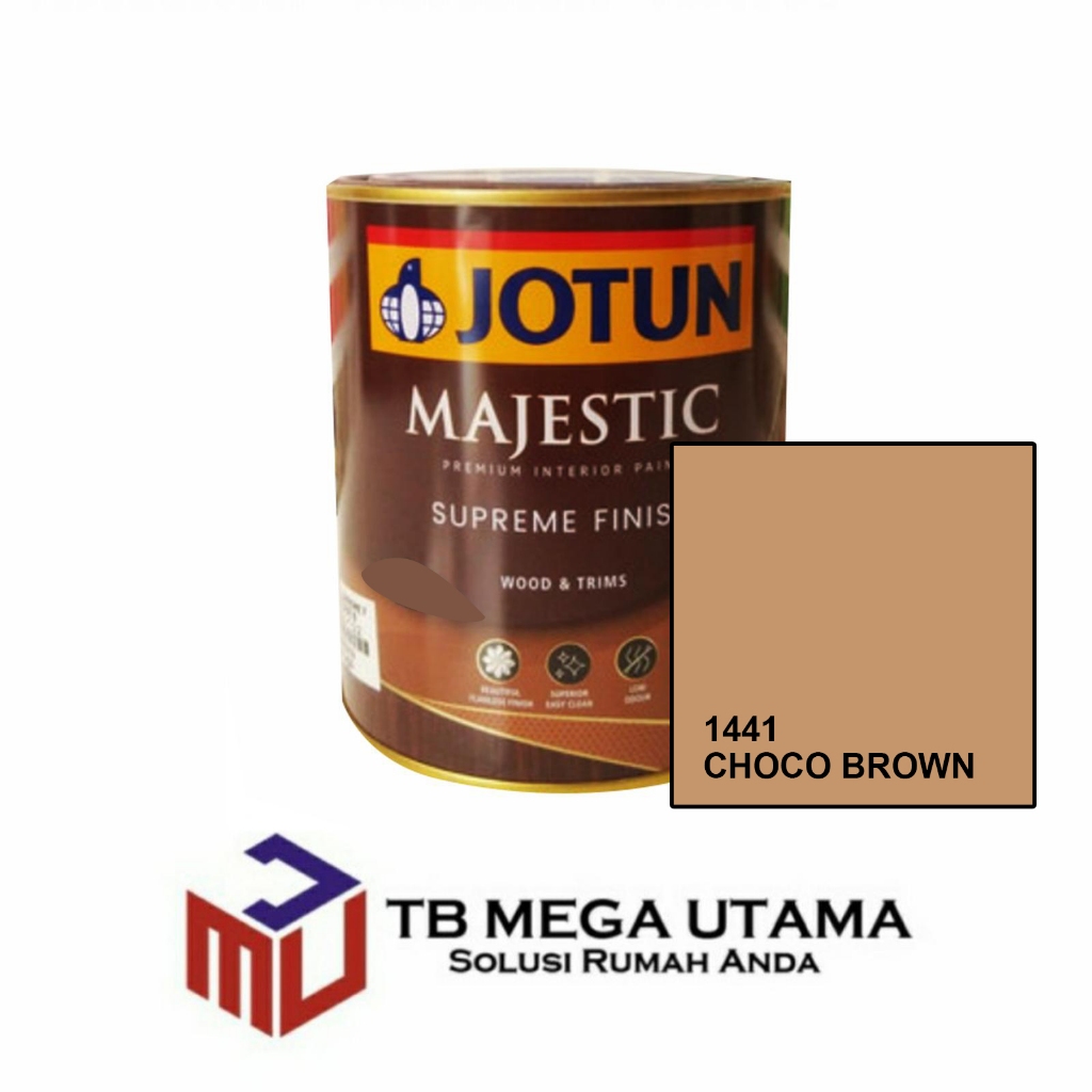 Jotun Majestic Supreme Finish Silky Matt 1441 Choco Brown 0,9 Liter | B | Cat Kayu Besi Interior Bah