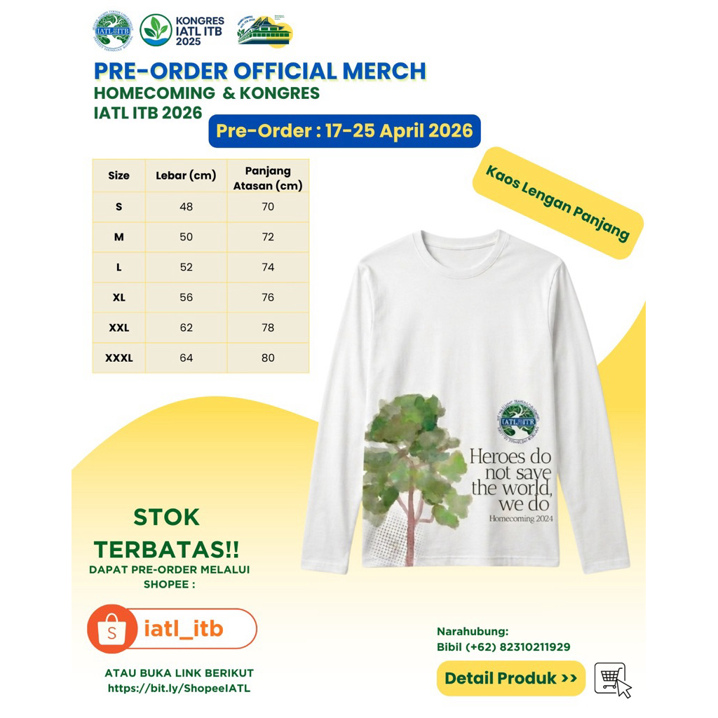 Tshirt/Kaos IATL ITB Lengan Panjang