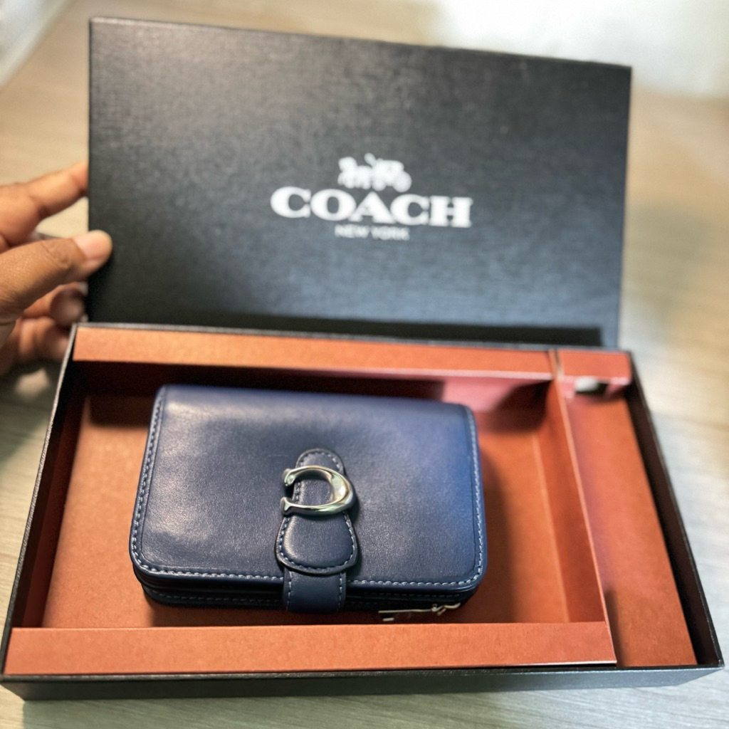 COACH Tabby Wallet Leather – Navy (authentic Coach)